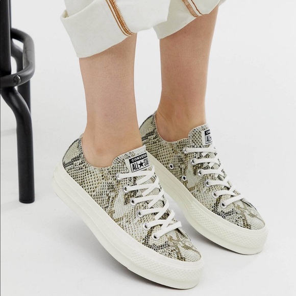 snakeskin platform converse